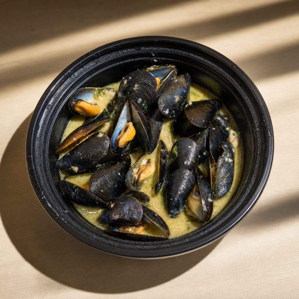 Steamed Mussels.